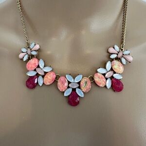 J. Crew Pink and Red Floral Necklace